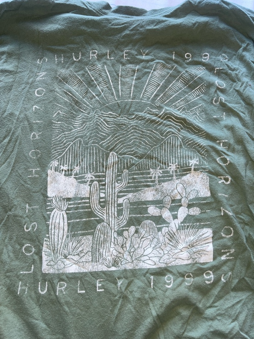 Hurley Sage Green Desert Cactus Graphic Tee